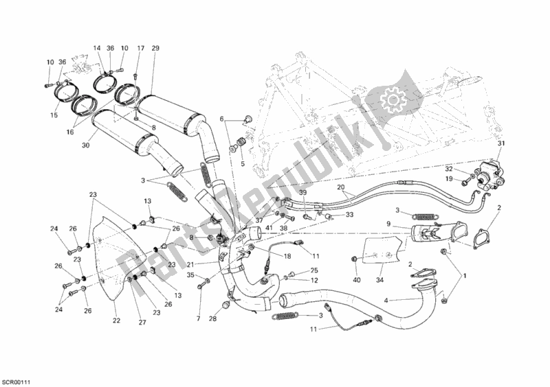 Toutes les pièces pour le Système D'échappement du Ducati Superbike 1198 S 2010